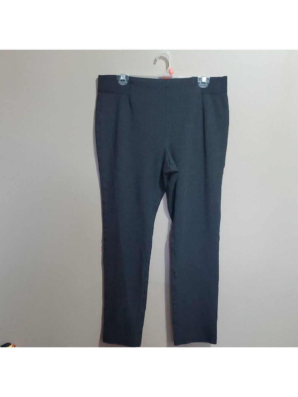 Cleo Charcoal Gray Flat Waist Pants Size Large